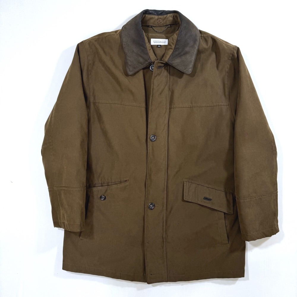 Vintage Field Barn Utility Jacket Brown Leather Collar Men L Retro Y2K Heritage